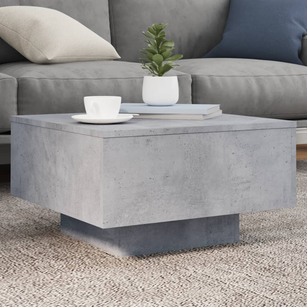 Tavolino da Salotto Grigio Cemento 55x55x31cm Legno Multistrato | homemem39