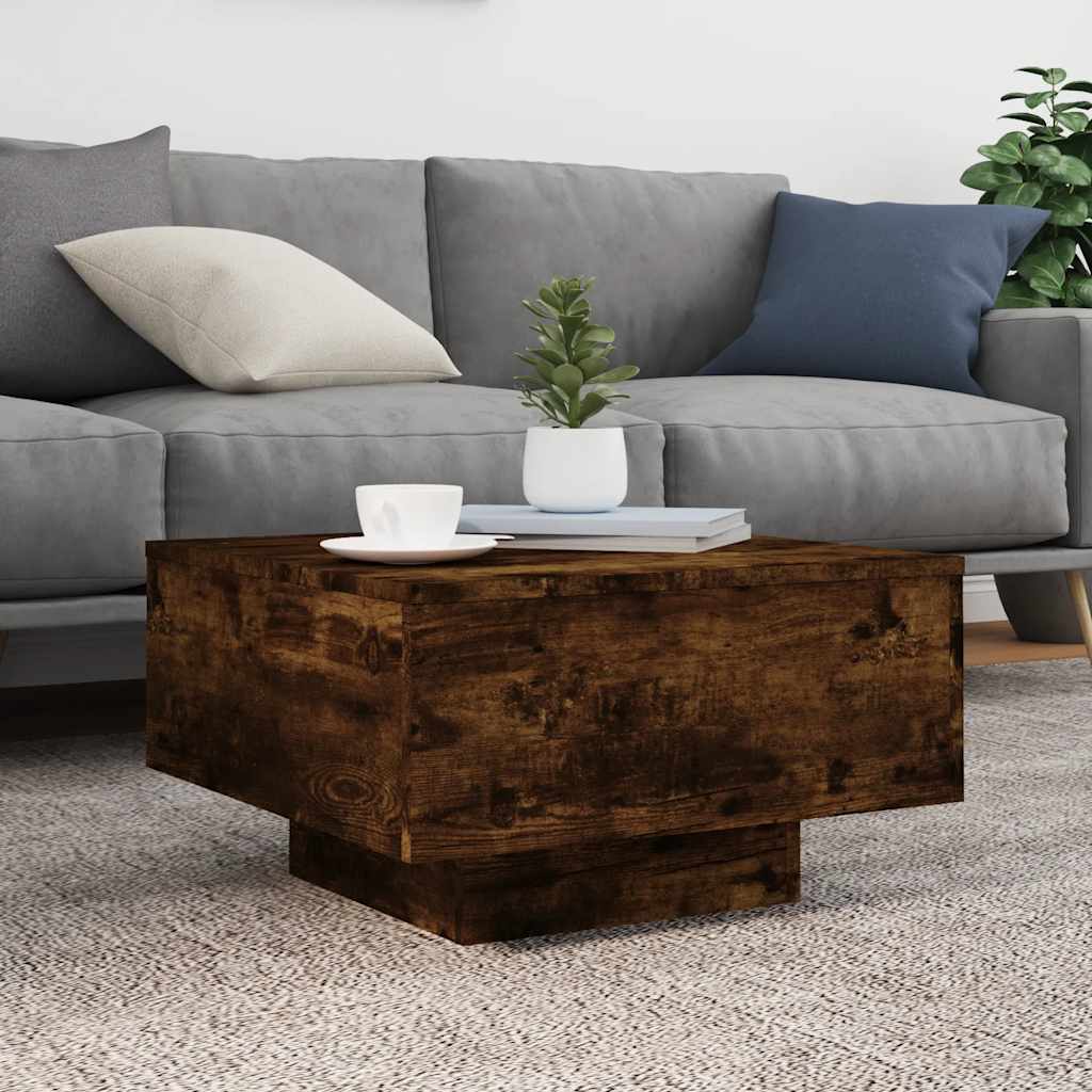 Tavolino da Salotto Rovere Fumo 55x55x31cm in Legno Multistrato | homemem39