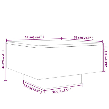 Tavolino da Salotto Rovere Fumo 55x55x31cm in Legno Multistrato