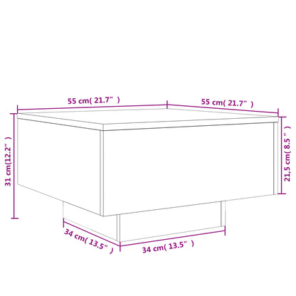 Tavolino da Salotto Grigio Sonoma 55x55x31 cm Legno Multistrato