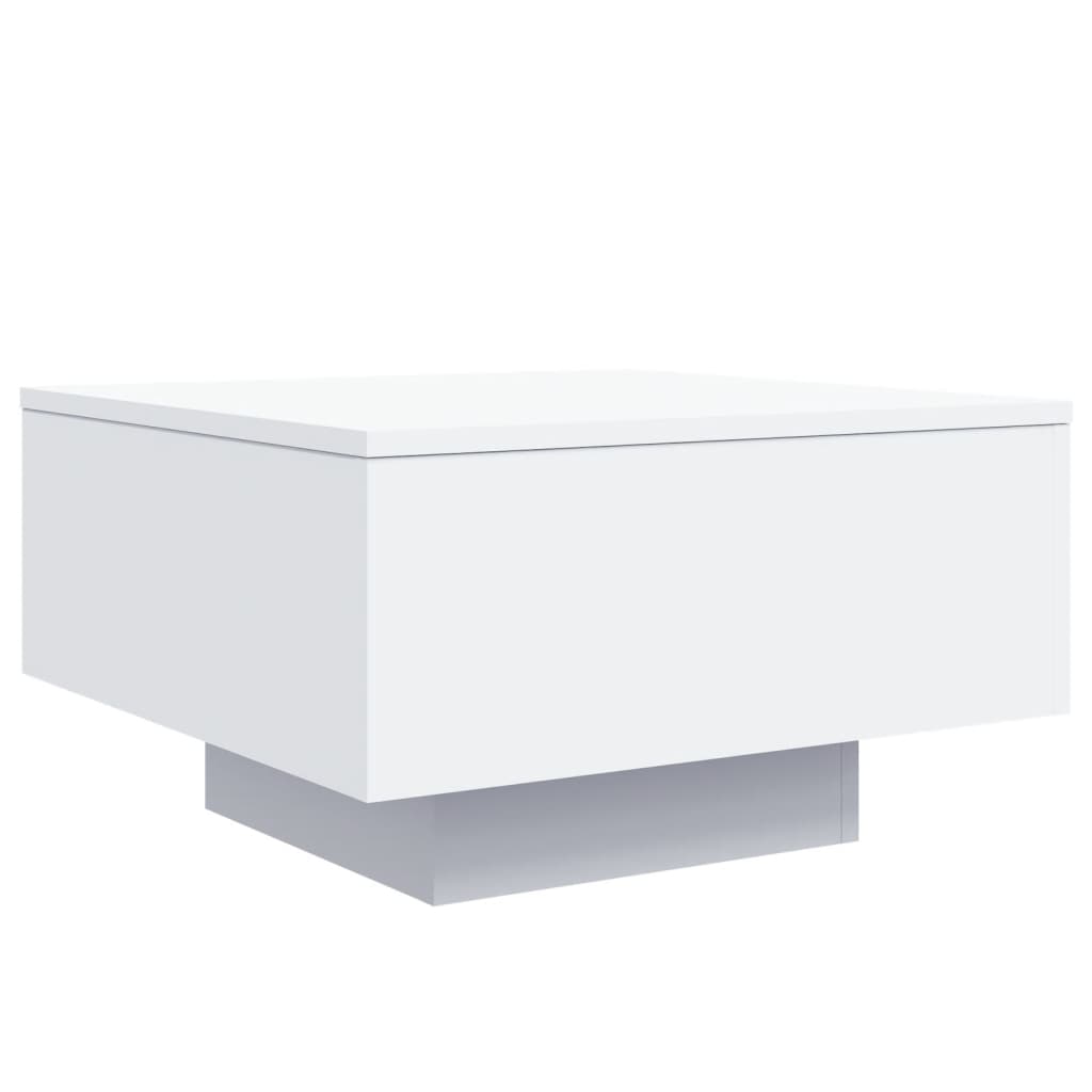 Tavolino da Soggiorno con Luci LED Bianco 55x55x31 cm | homemem39