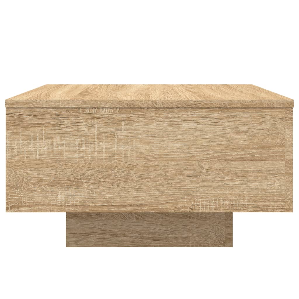 Tavolino da Soggiorno con Luci LED Rovere Sonoma 55x55x31 cm