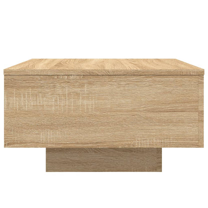 Tavolino da Soggiorno con Luci LED Rovere Sonoma 55x55x31 cm