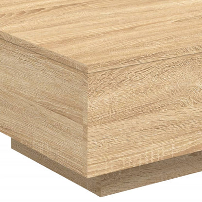 Tavolino da Soggiorno con Luci LED Rovere Sonoma 55x55x31 cm