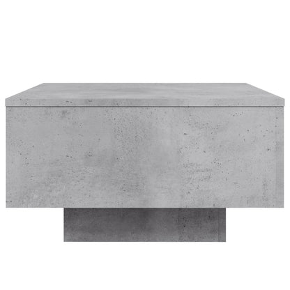 Tavolino da Soggiorno con Luci LED Grigio Cemento 55x55x31 cm