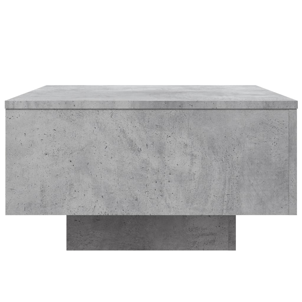 Tavolino da Soggiorno con Luci LED Grigio Cemento 55x55x31 cm