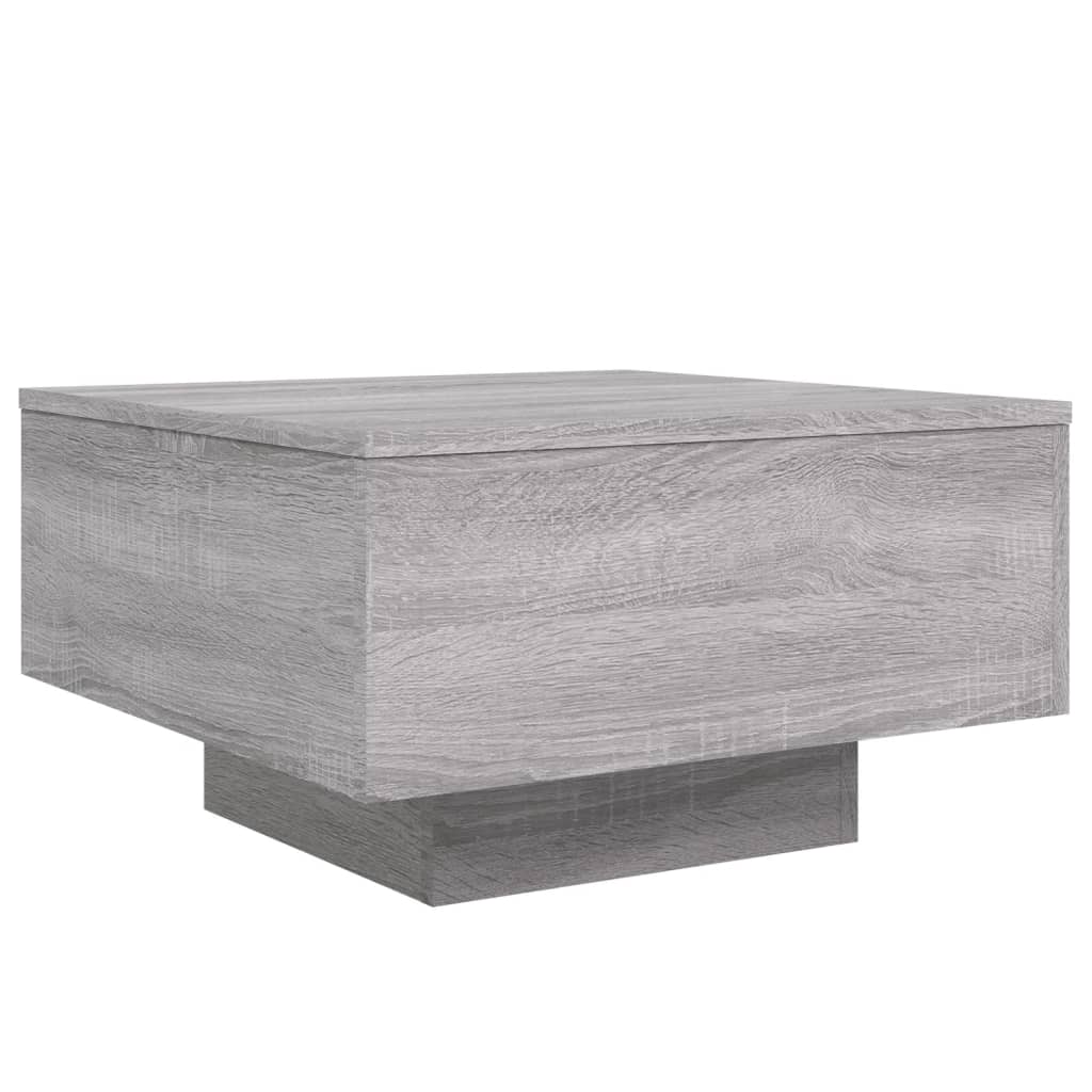 Tavolino da Soggiorno con Luci LED Grigio Sonoma 55x55x31 cm | homemem39