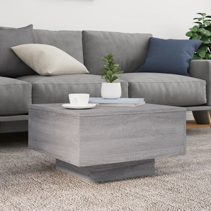 Tavolino da Soggiorno con Luci LED Grigio Sonoma 55x55x31 cm | homemem39