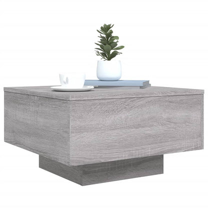 Tavolino da Soggiorno con Luci LED Grigio Sonoma 55x55x31 cm | homemem39