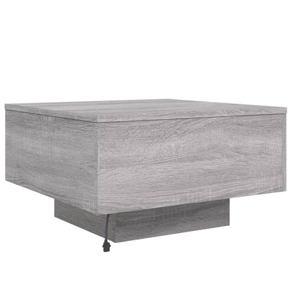 Tavolino da Soggiorno con Luci LED Grigio Sonoma 55x55x31 cm
