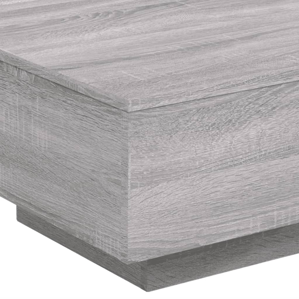 Tavolino da Soggiorno con Luci LED Grigio Sonoma 55x55x31 cm | homemem39