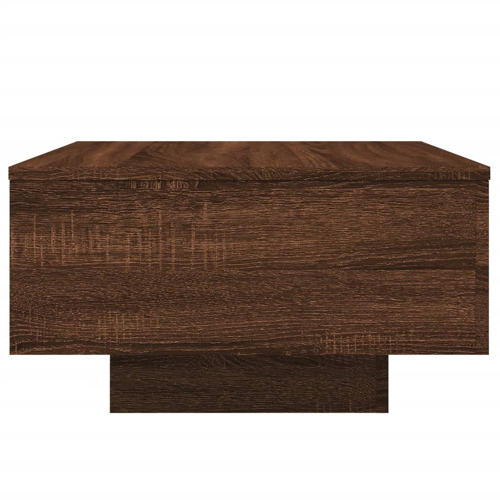 Tavolino da Soggiorno con Luci LED Rovere Marrone 55x55x31 cm