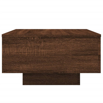 Tavolino da Soggiorno con Luci LED Rovere Marrone 55x55x31 cm