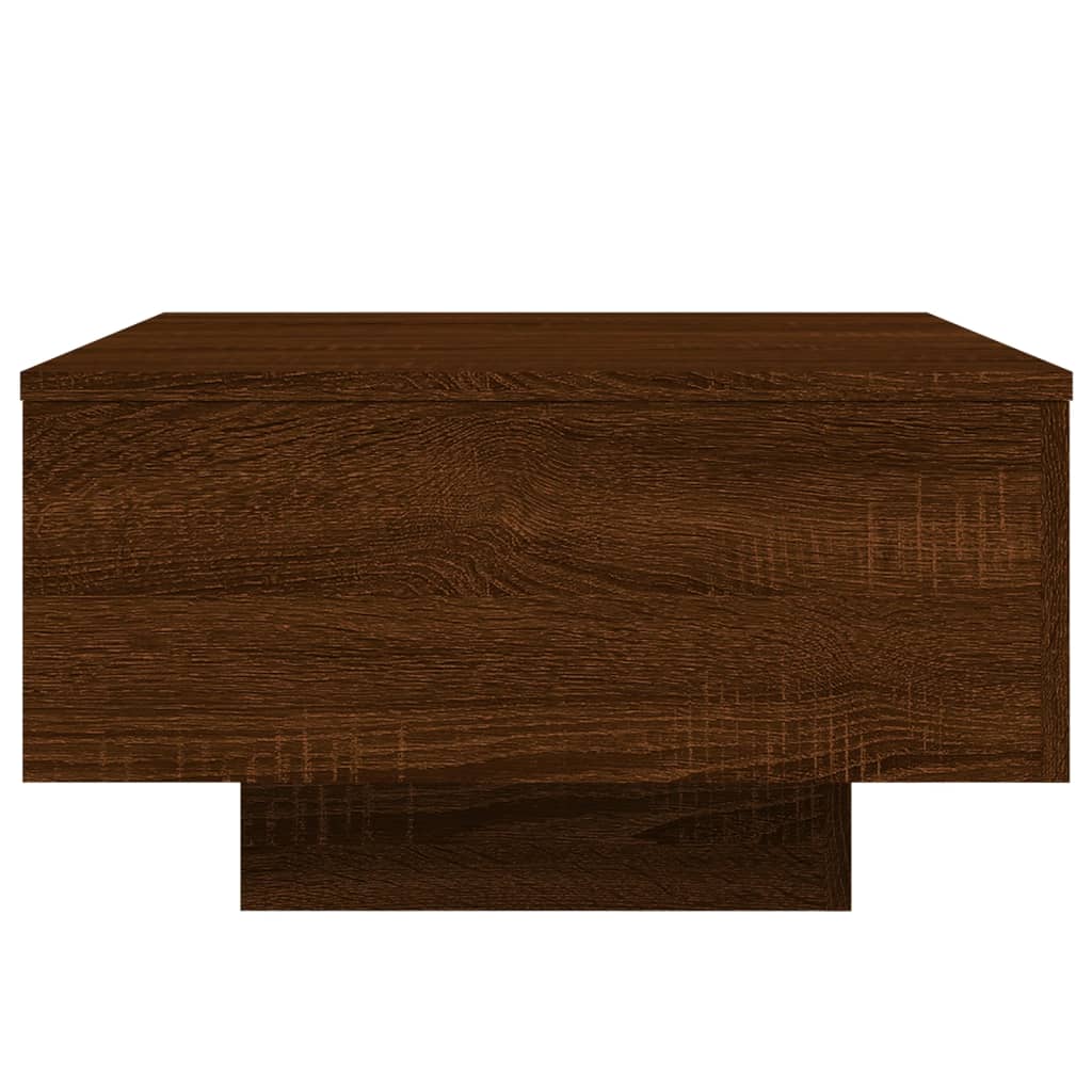 Tavolino da Soggiorno con Luci LED Rovere Marrone 55x55x31 cm