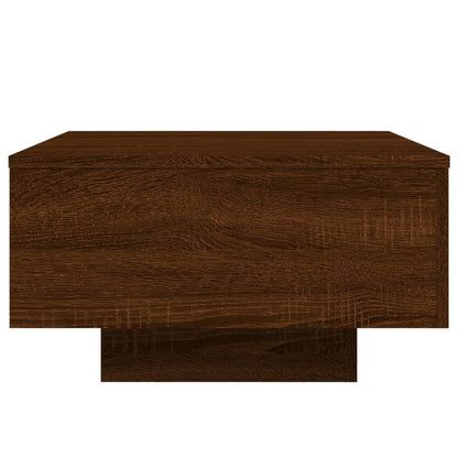 Tavolino da Soggiorno con Luci LED Rovere Marrone 55x55x31 cm