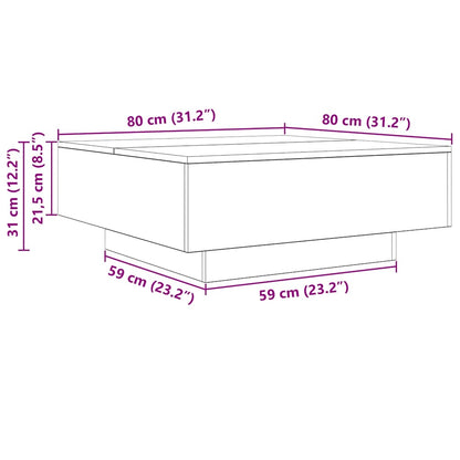 Tavolino da Salotto Rovere Sonoma 80x80x31 cm Legno Multistrato