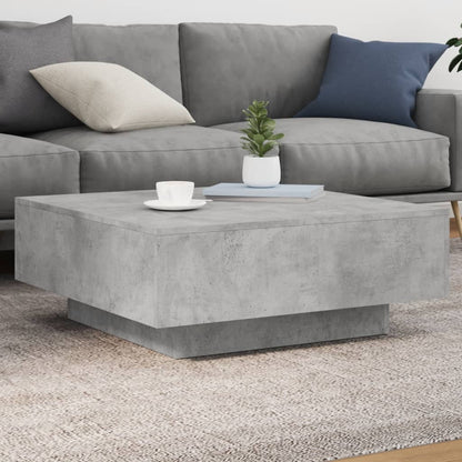 Tavolino Salotto Grigio Cemento 80x80x31 cm Legno Multistrato | homemem39