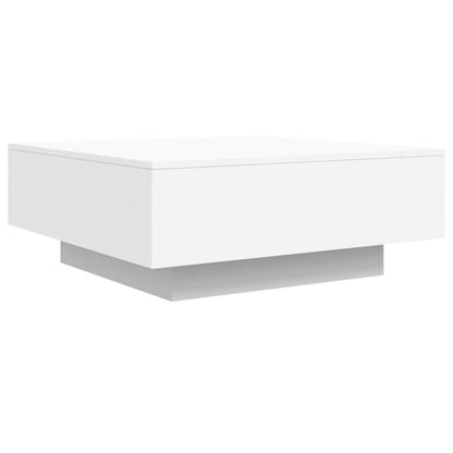 Tavolino da Soggiorno con Luci LED Bianco 80x80x31 cm | homemem39
