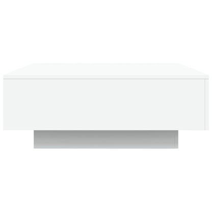 Tavolino da Soggiorno con Luci LED Bianco 80x80x31 cm | homemem39