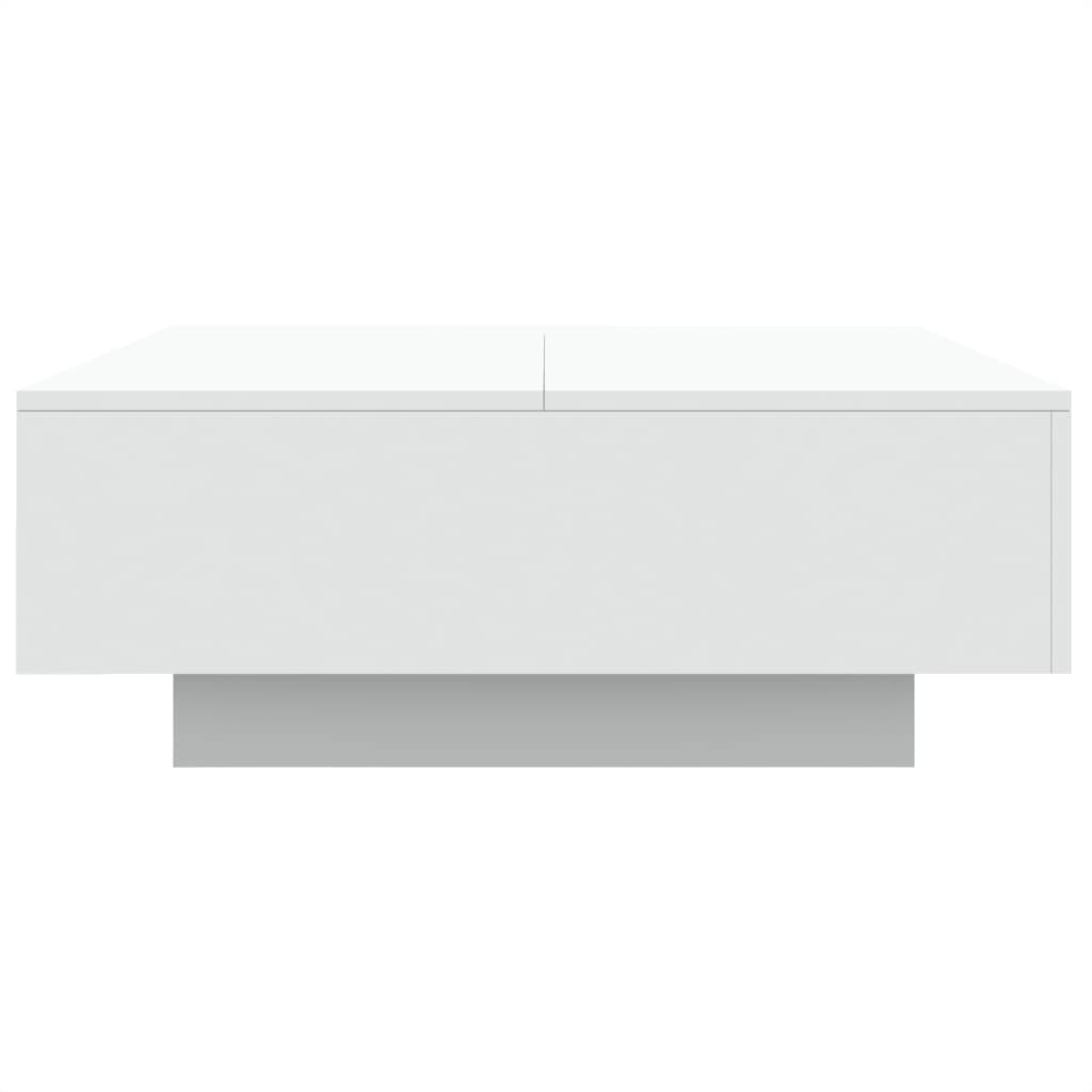 Tavolino da Soggiorno con Luci LED Bianco 80x80x31 cm | homemem39