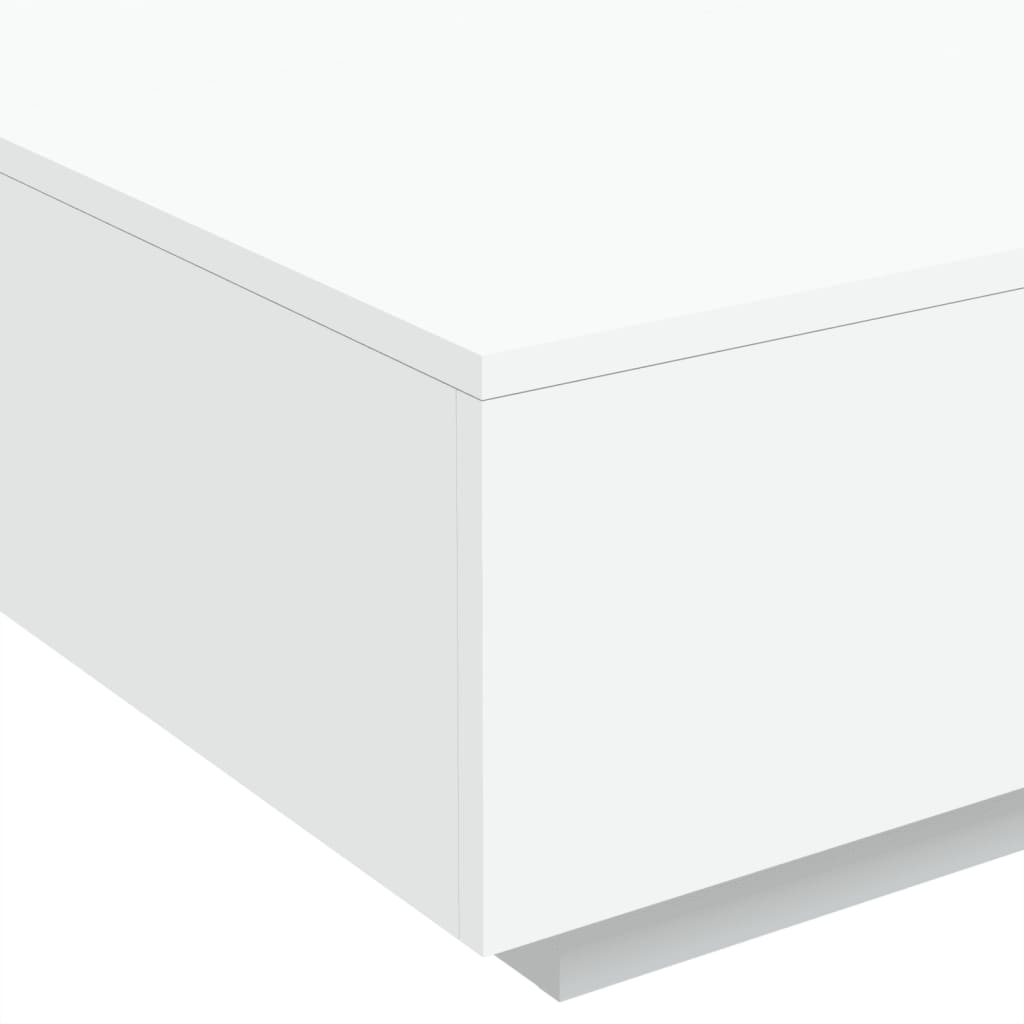 Tavolino da Soggiorno con Luci LED Bianco 80x80x31 cm | homemem39