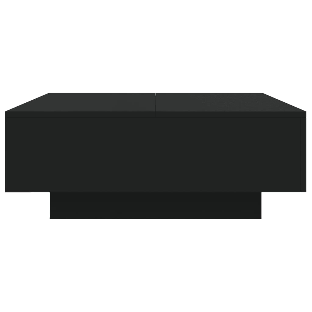 Tavolino da Soggiorno con Luci LED Nero 80x80x31 cm | homemem39