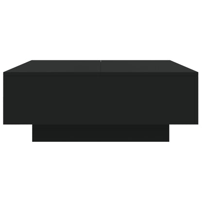 Tavolino da Soggiorno con Luci LED Nero 80x80x31 cm