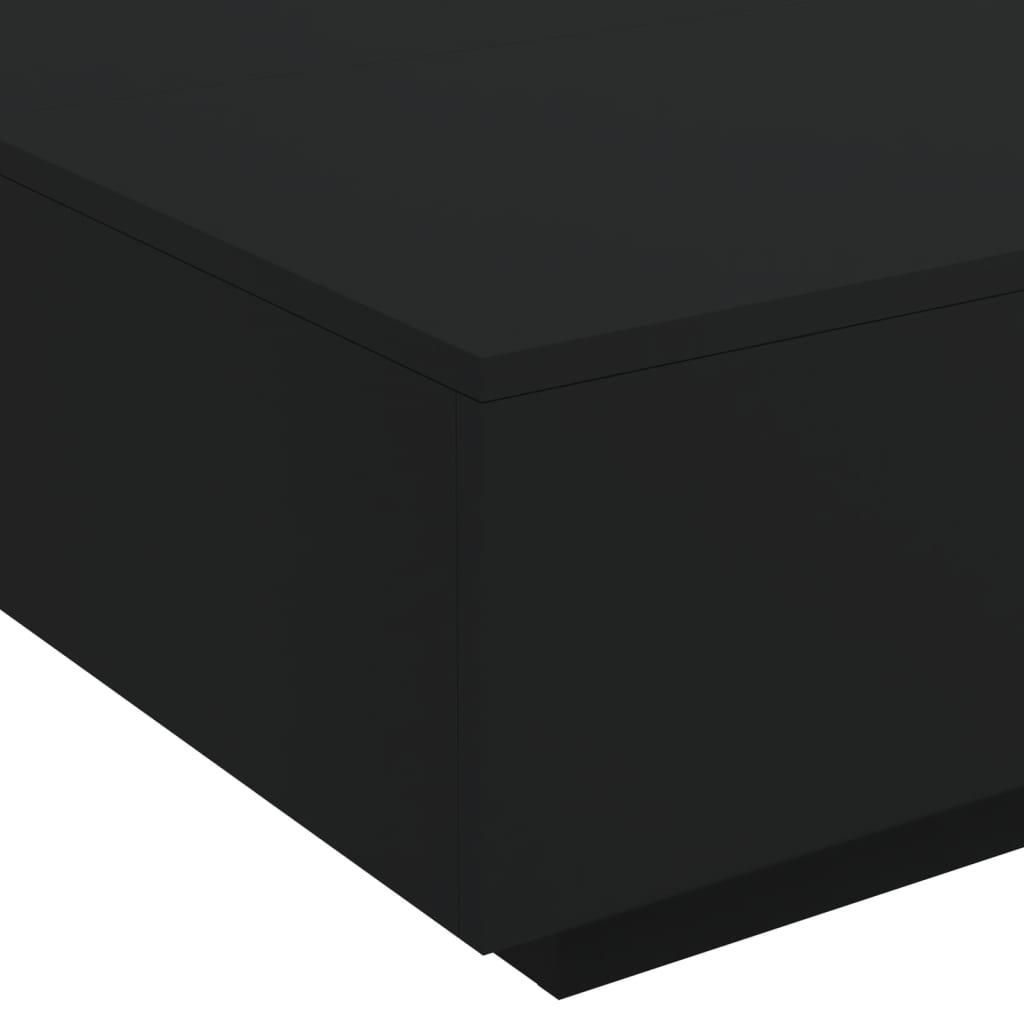 Tavolino da Soggiorno con Luci LED Nero 80x80x31 cm | homemem39