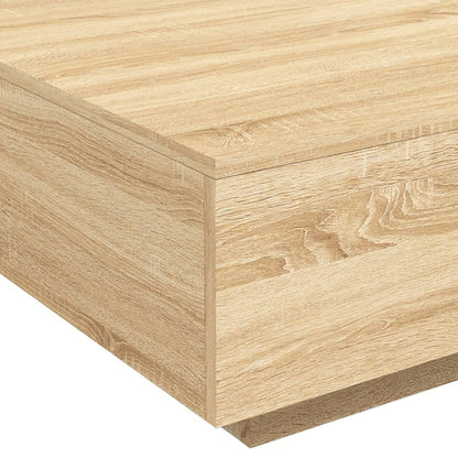Tavolino da Soggiorno con Luci LED Rovere Sonoma 80x80x31 cm | homemem39