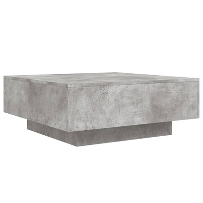 Tavolino da Soggiorno con Luci LED Grigio Cemento 80x80x31 cm