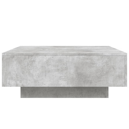 Tavolino da Soggiorno con Luci LED Grigio Cemento 80x80x31 cm
