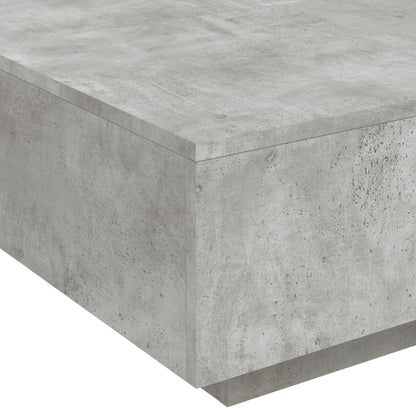 Tavolino da Soggiorno con Luci LED Grigio Cemento 80x80x31 cm