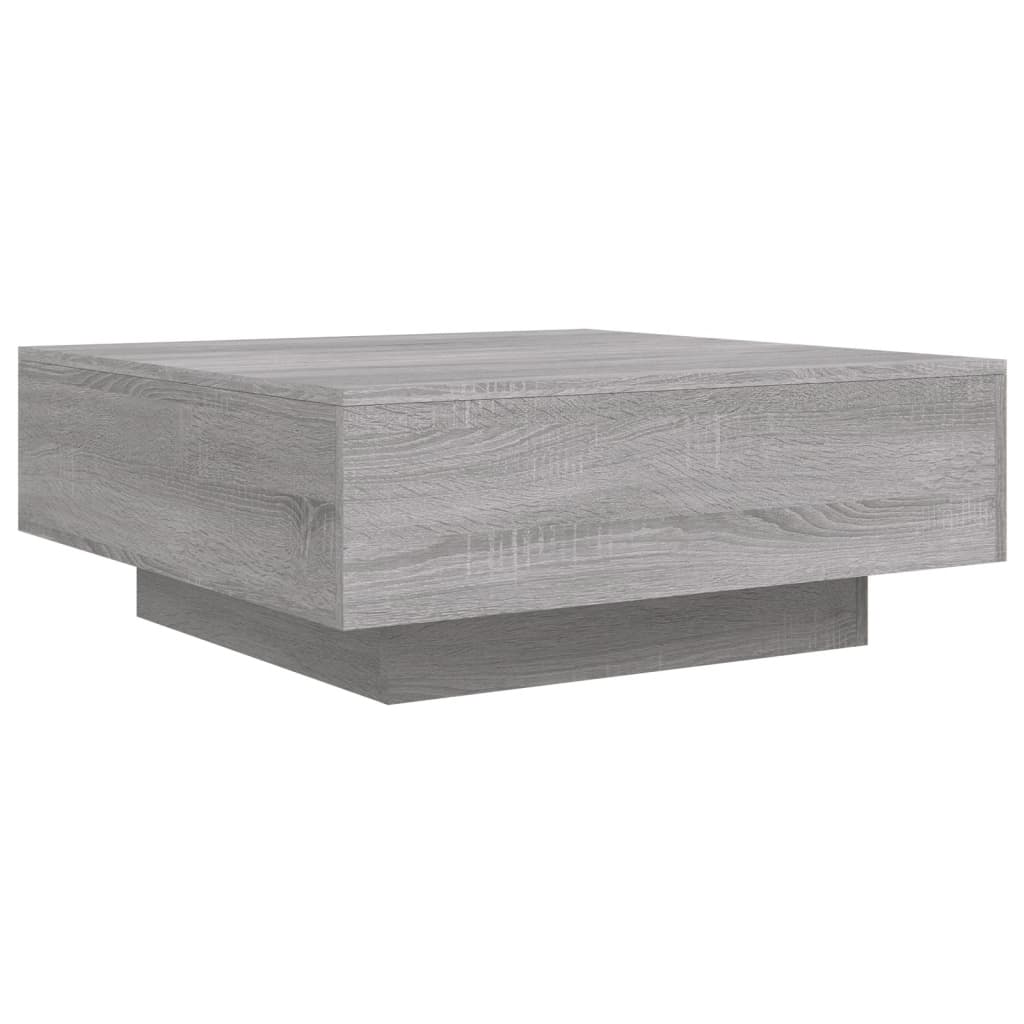 Tavolino da Soggiorno con Luci LED Grigio Sonoma 80x80x31 cm | homemem39