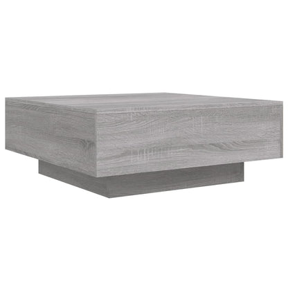 Tavolino da Soggiorno con Luci LED Grigio Sonoma 80x80x31 cm