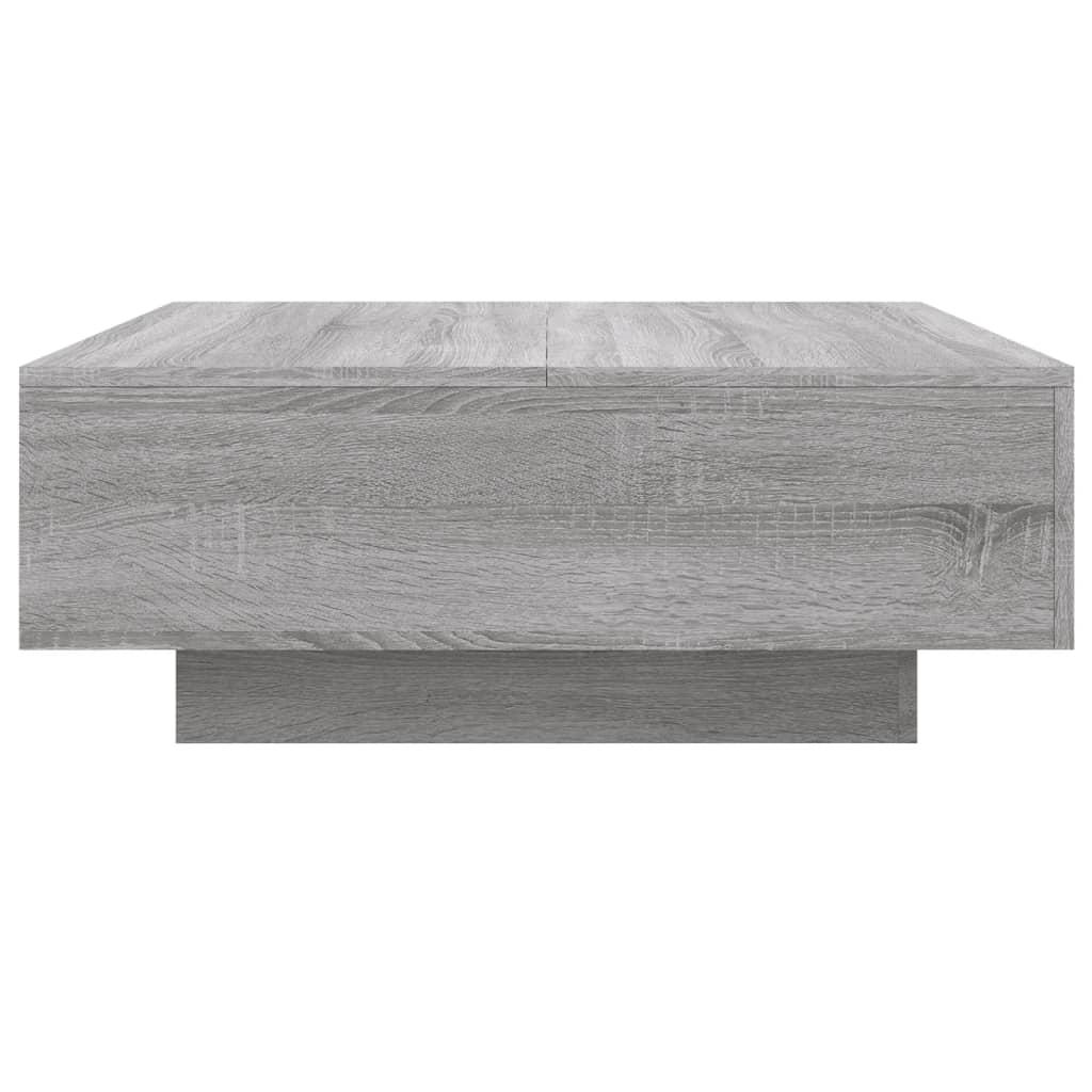Tavolino da Soggiorno con Luci LED Grigio Sonoma 80x80x31 cm