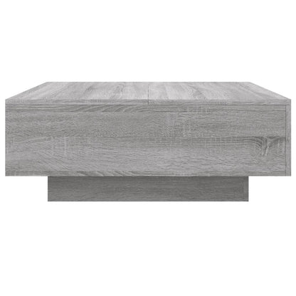 Tavolino da Soggiorno con Luci LED Grigio Sonoma 80x80x31 cm