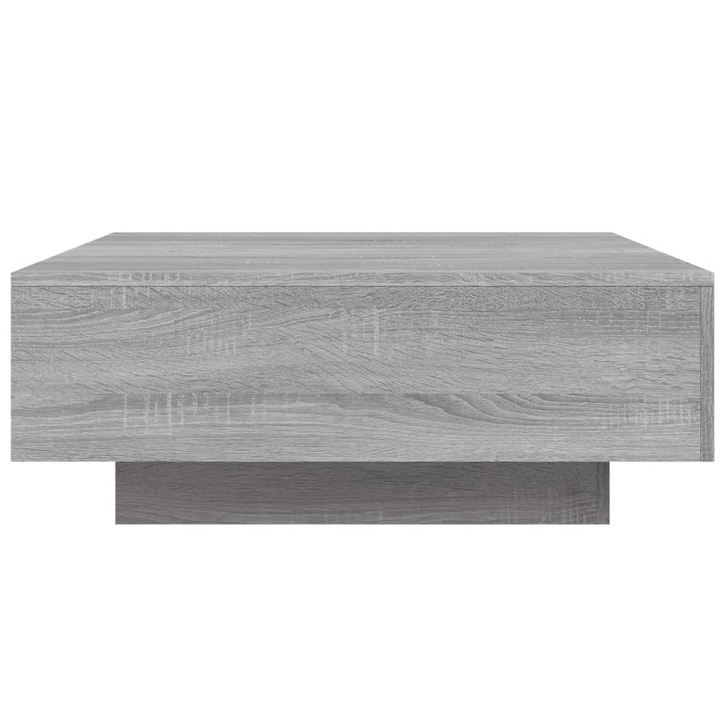 Tavolino da Soggiorno con Luci LED Grigio Sonoma 80x80x31 cm