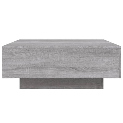Tavolino da Soggiorno con Luci LED Grigio Sonoma 80x80x31 cm