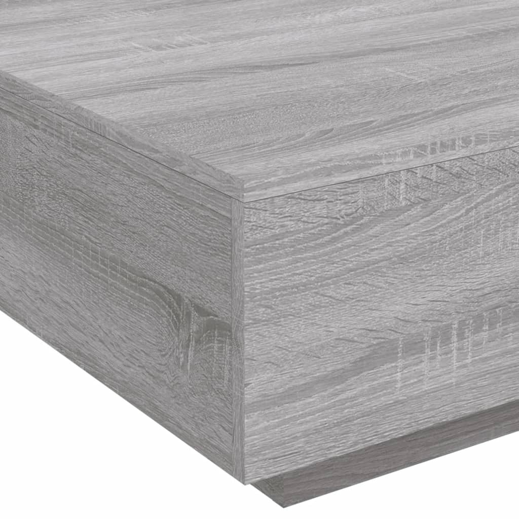 Tavolino da Soggiorno con Luci LED Grigio Sonoma 80x80x31 cm | homemem39