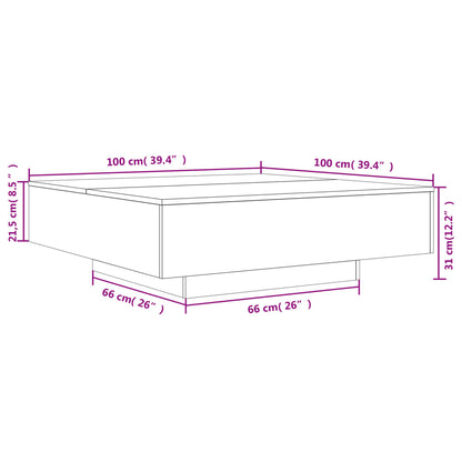Tavolino Salotto Grigio Sonoma 100x100x31 cm Legno Multistrato