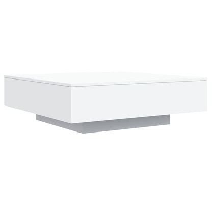 Tavolino da Soggiorno con Luci LED Bianco 100x100x31 cm | homemem39