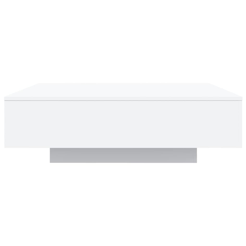 Tavolino da Soggiorno con Luci LED Bianco 100x100x31 cm | homemem39