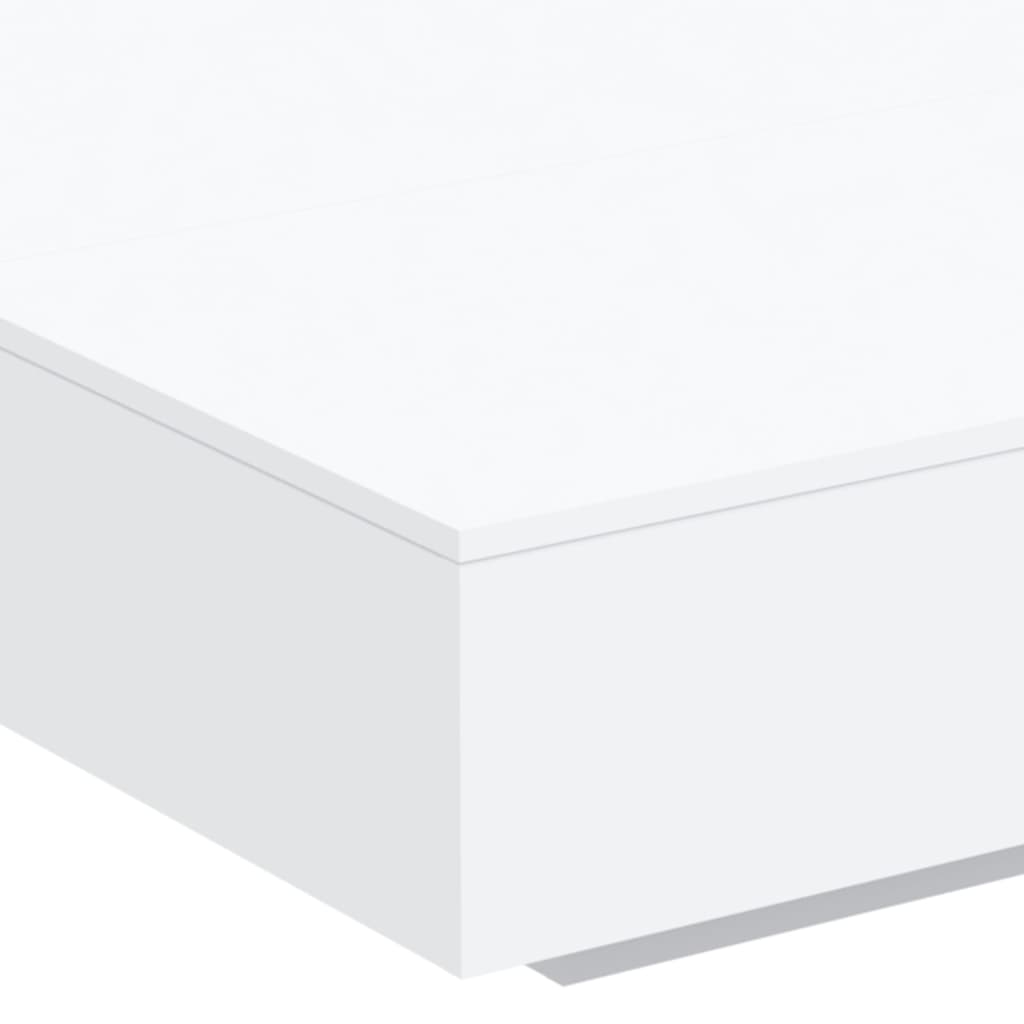 Tavolino da Soggiorno con Luci LED Bianco 100x100x31 cm | homemem39