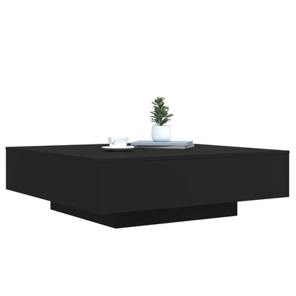 Tavolino da Soggiorno con Luci LED Nero 100x100x31 cm | homemem39