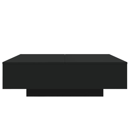 Tavolino da Soggiorno con Luci LED Nero 100x100x31 cm | homemem39