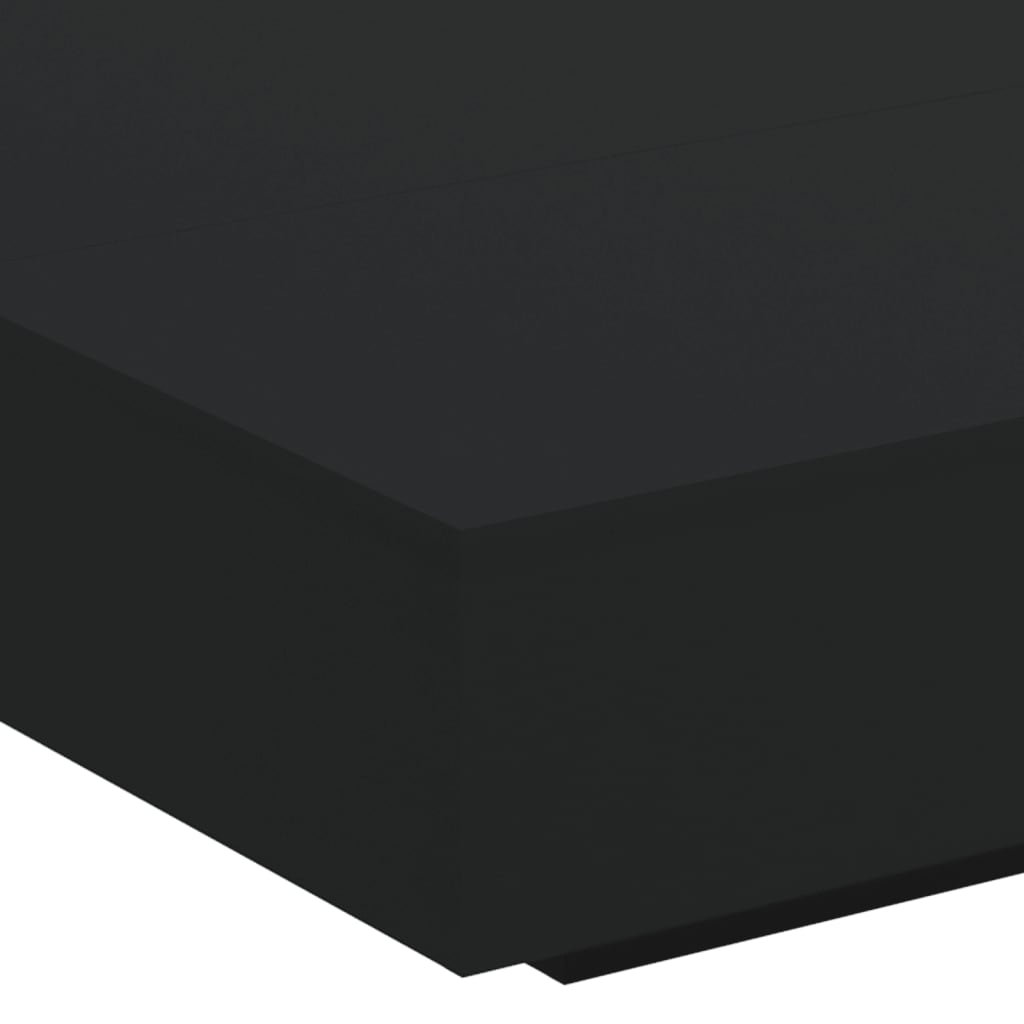 Tavolino da Soggiorno con Luci LED Nero 100x100x31 cm