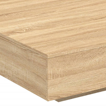 Tavolino da Soggiorno con Luci LED Rovere Sonoma 100x100x31 cm