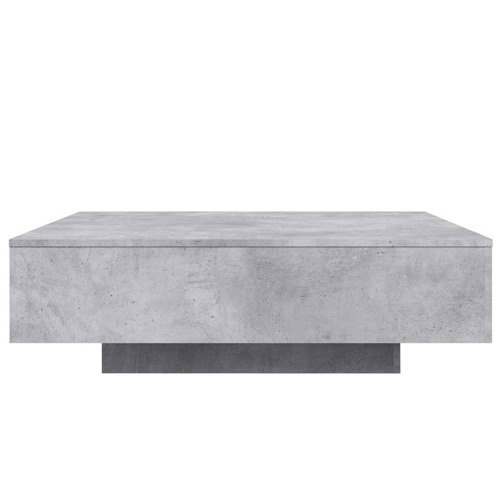 Tavolino da Soggiorno con Luci LED Grigio Cemento 100x100x31 cm | homemem39