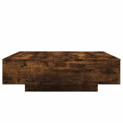 Tavolino da Soggiorno con Luci LED Rovere Fumo 100x100x31 cm | homemem39