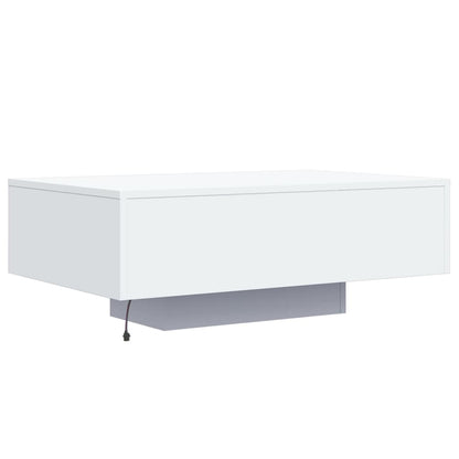 Tavolino da Soggiorno con Luci LED Bianco 85x55x31 cm | homemem39